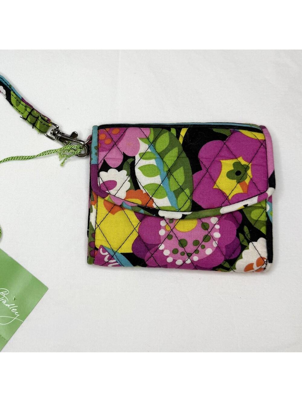 Vera Bradley Wallet Tri Fold Super Smart Wristlet Va Va Bloom Floral 4x5” NEW